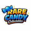 Logo for Rare Candy Collectables with a blue candy graphic on a white background